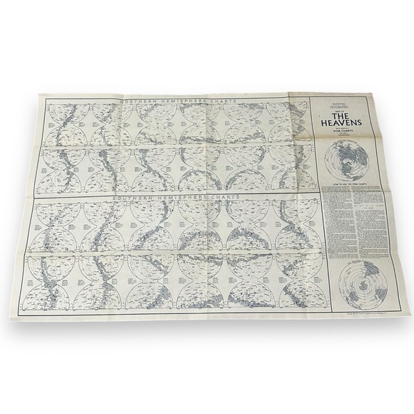 Vtg 1970 National Geographic Celestial Map of the Heavens Star Chart Poster - Picture 13 of 13